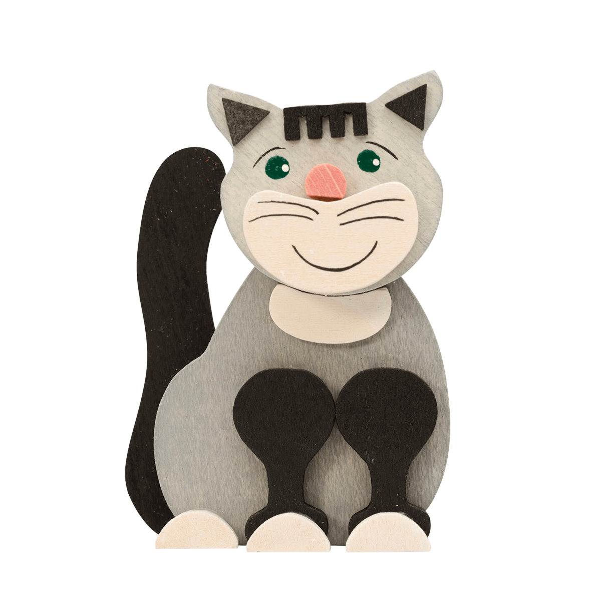 Katze mit Klammer -grau-