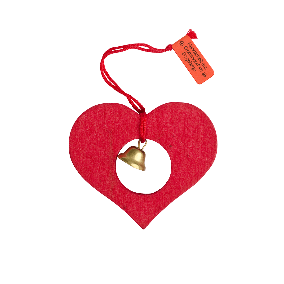 Heart with bell - red -
