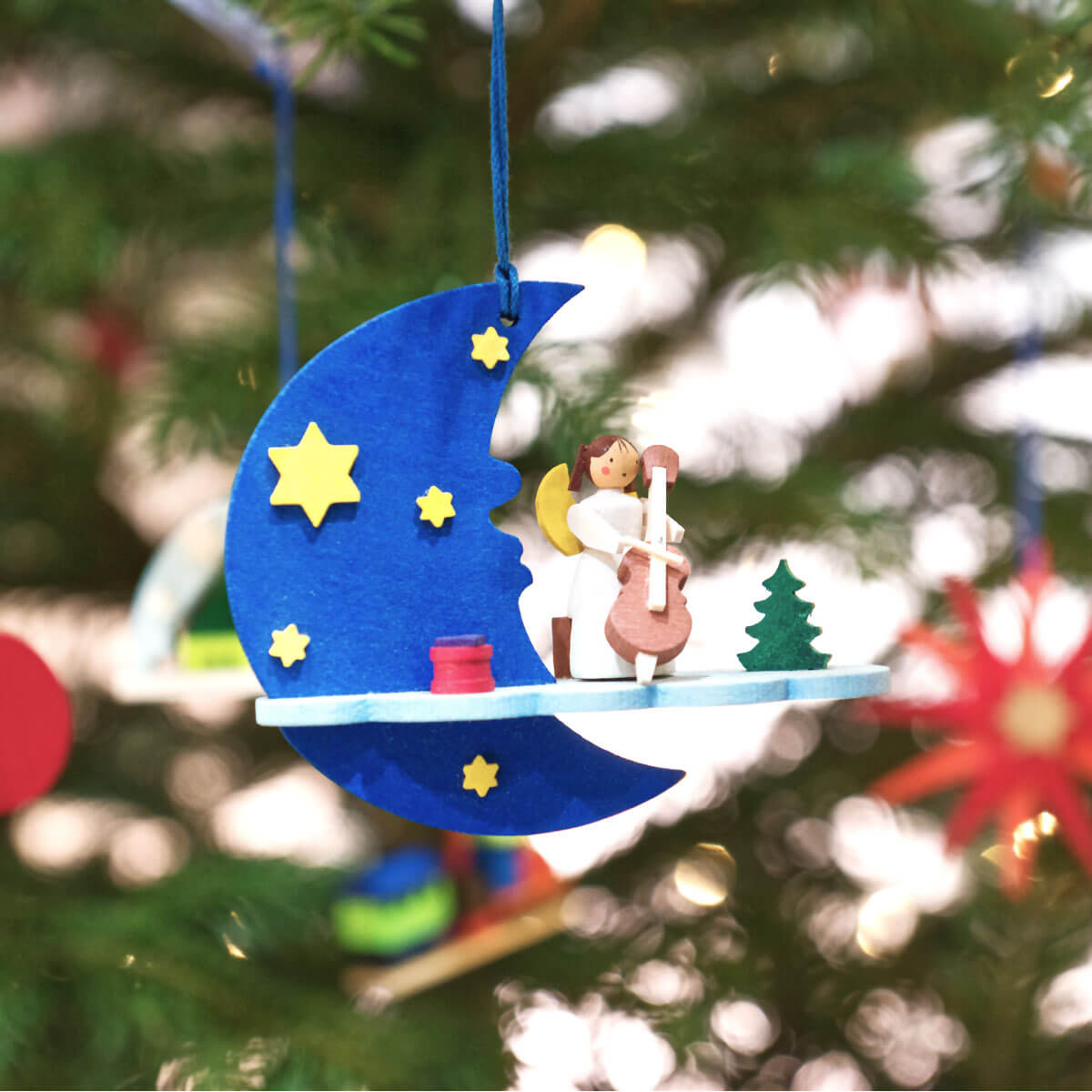 Moon & Cloud 'Angel' Ornament with sewing machine