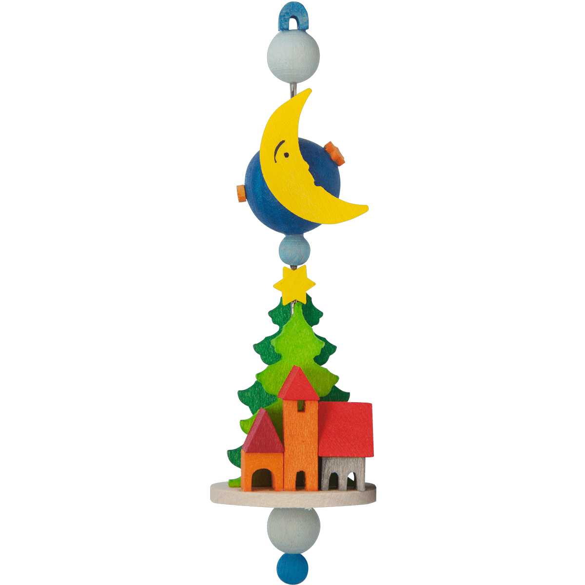 Spindle Ornament with houses