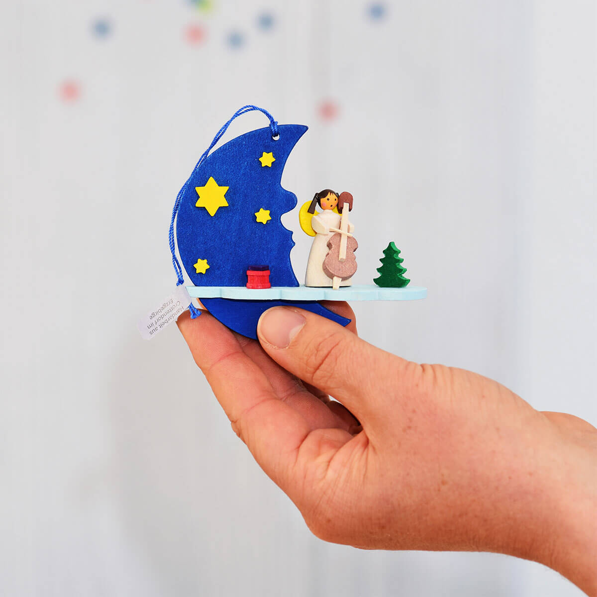Moon & Cloud 'Angel' Ornament with piano