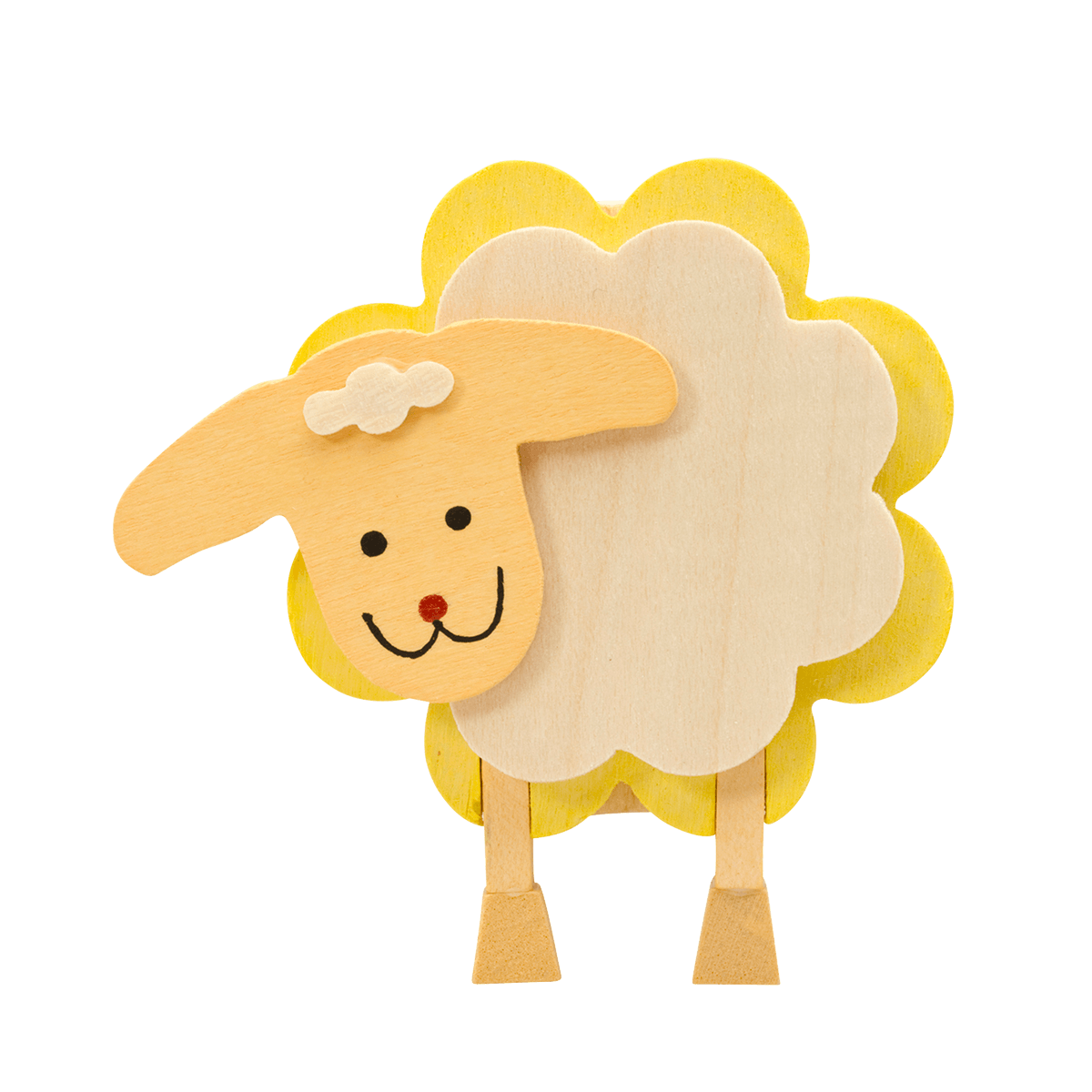 Schaf mit Klammer - gelb -