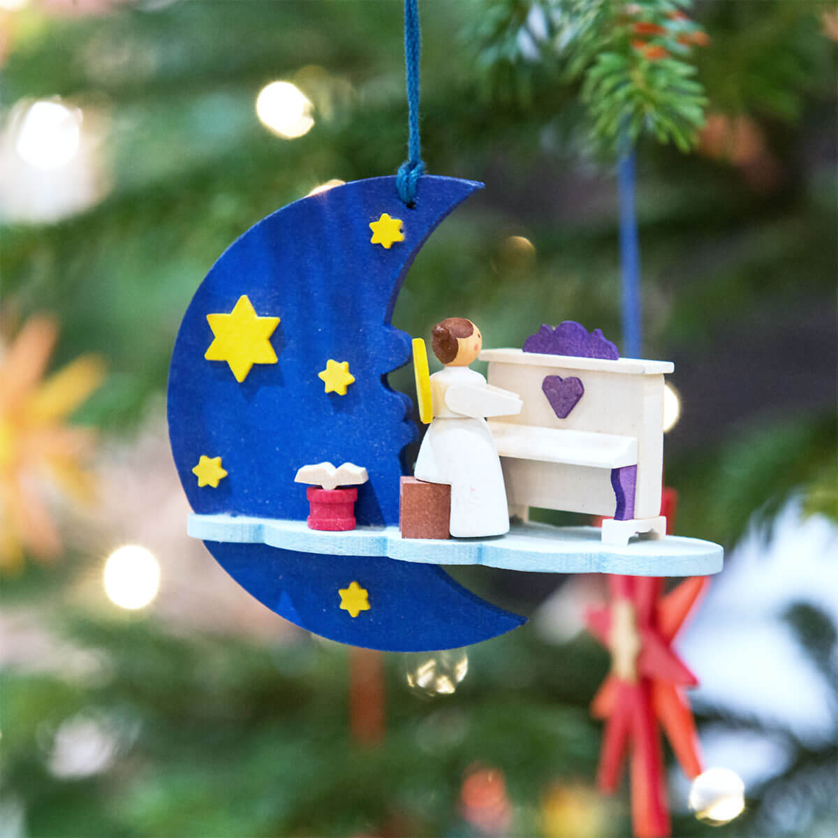 Moon & Cloud 'Angel' Ornament with sewing machine