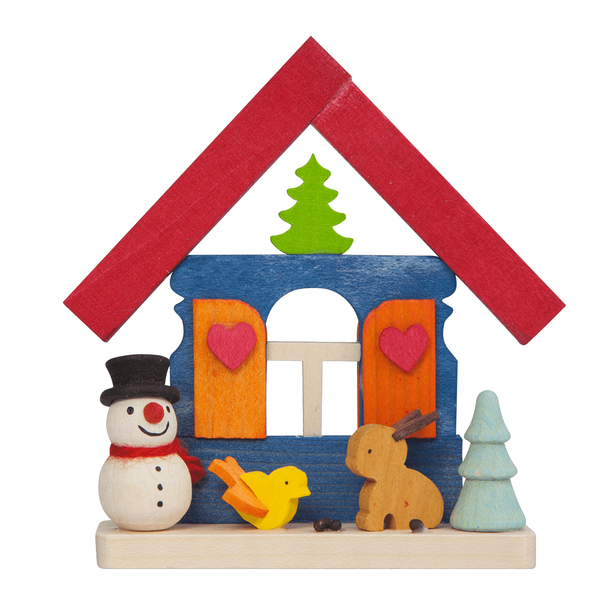 House 'Snowman' Ornament - WITH ANIMALS -
