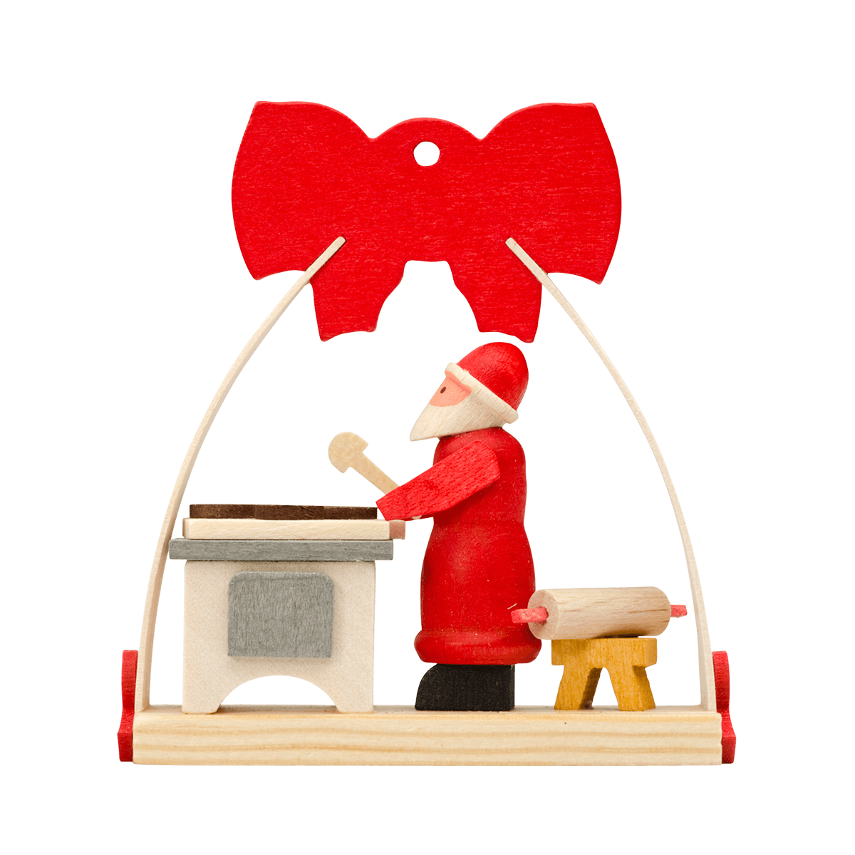 Schleife Weihnachtsmann als Baumschmuck - mit Weihnachtsbäckerei -