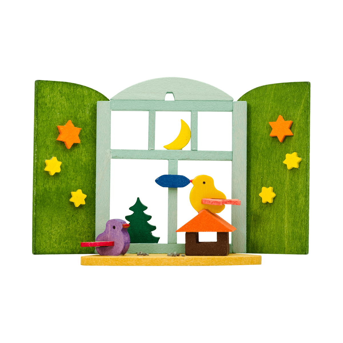 Christmas window Ornament - with bird house -