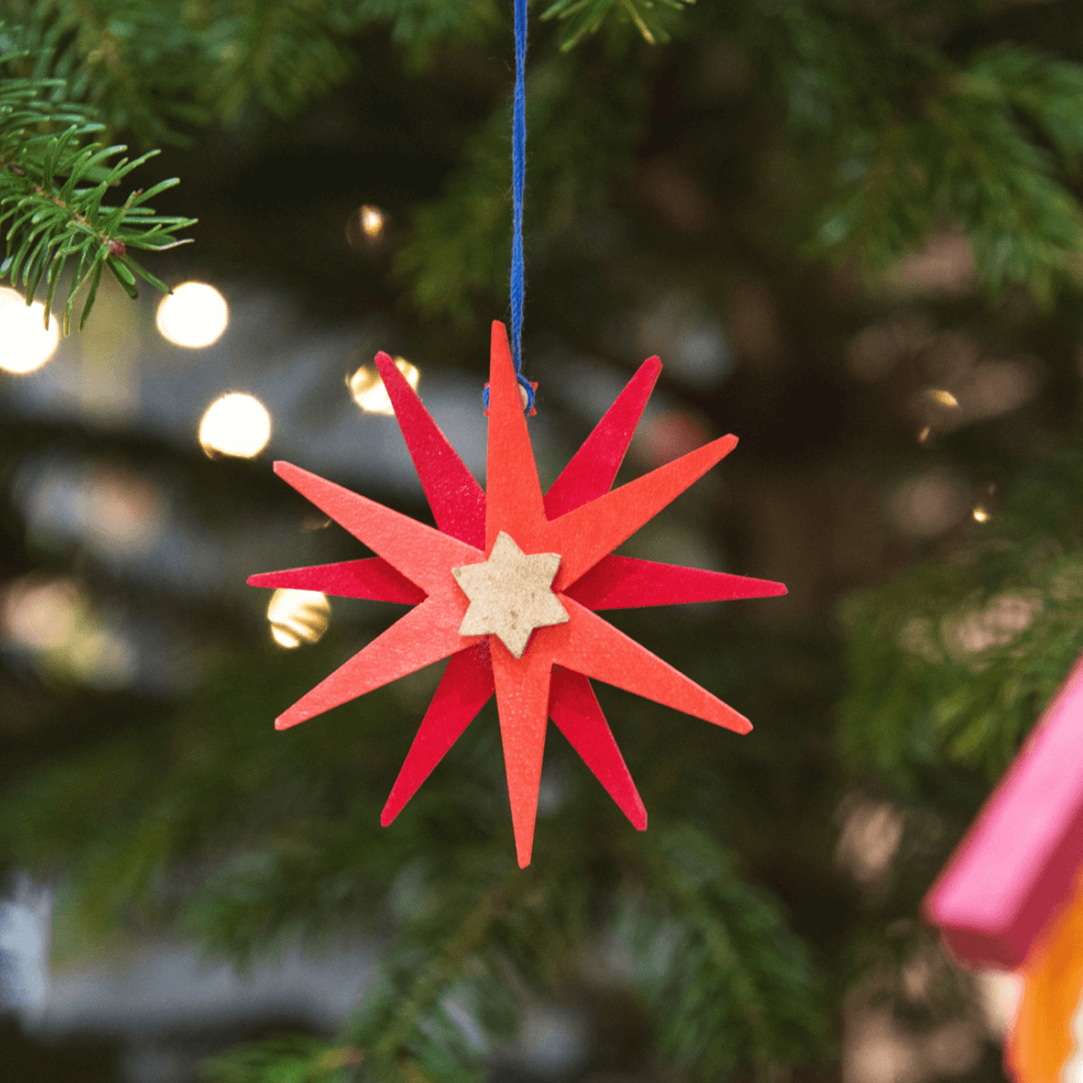 Christmas Star Ornament rose & bordeaux