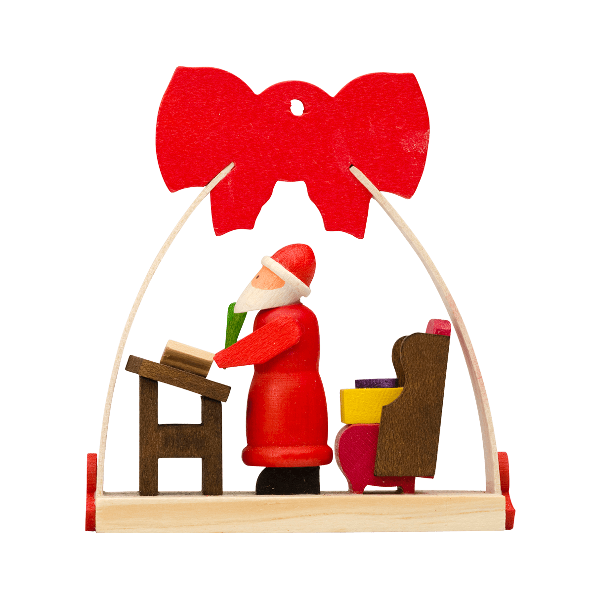 Arch with bow 'Santa Claus' Ornament - with wish list -