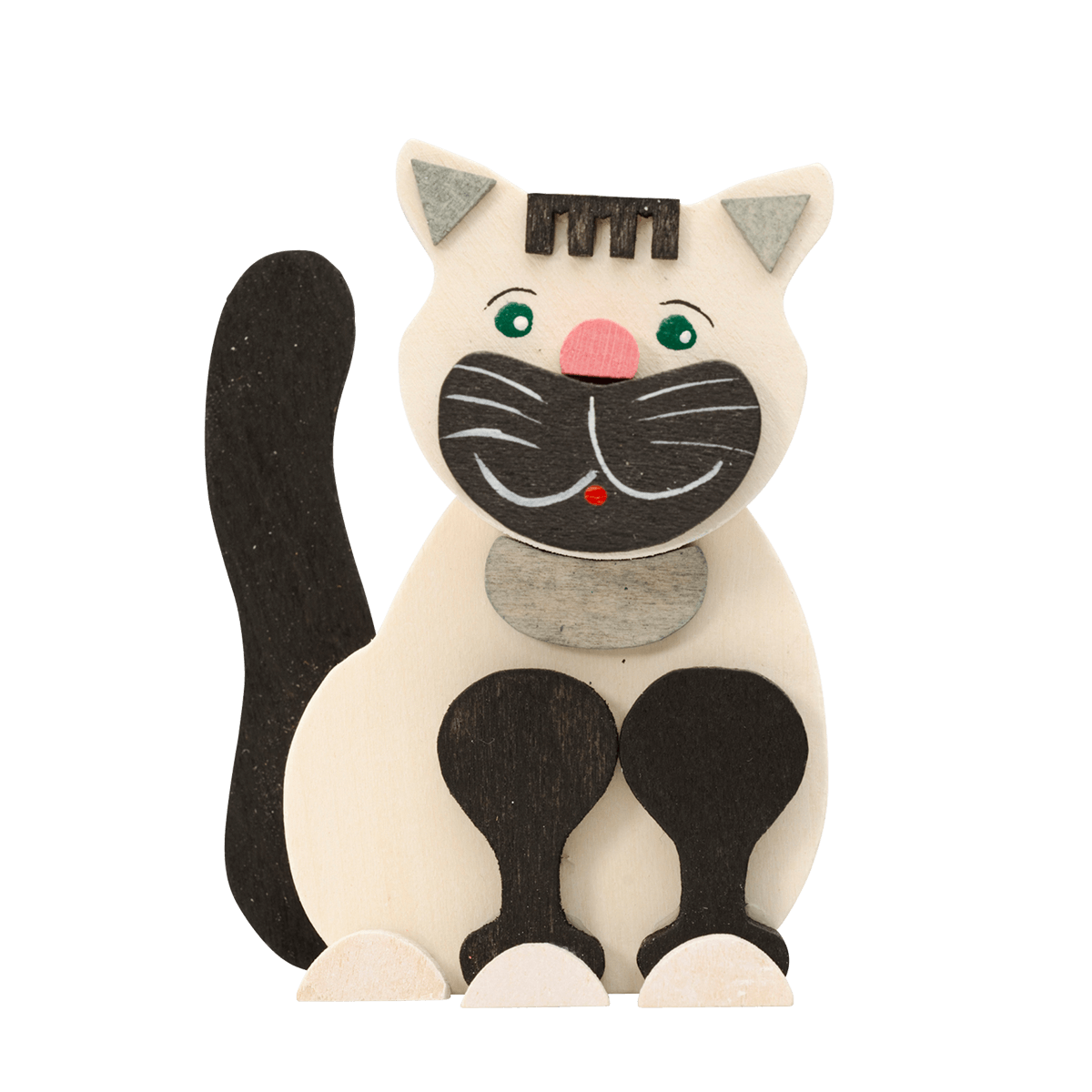 Katze mit Klammer -weiß-
