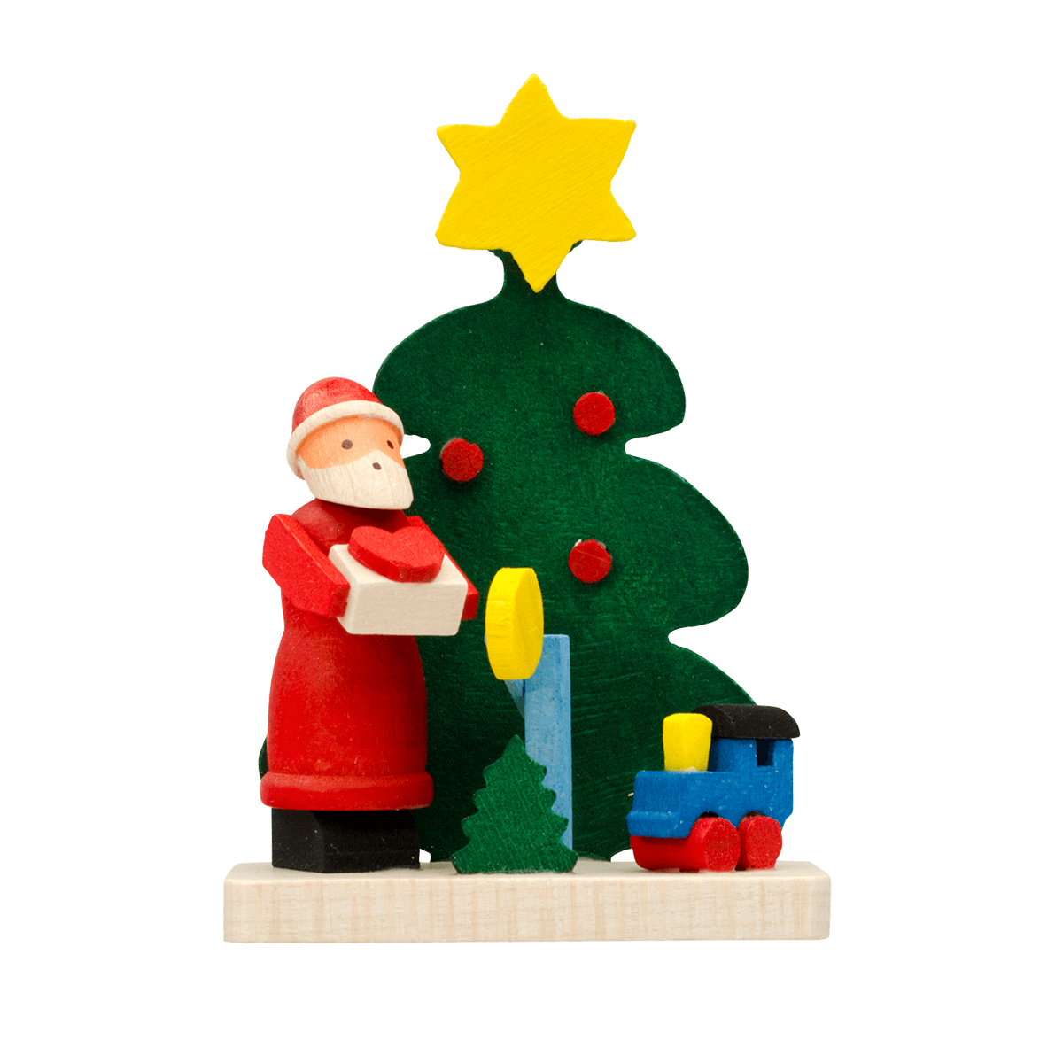 Baum-Weihnachtsmann als Baumschmuck - mit Eisenbahn -
