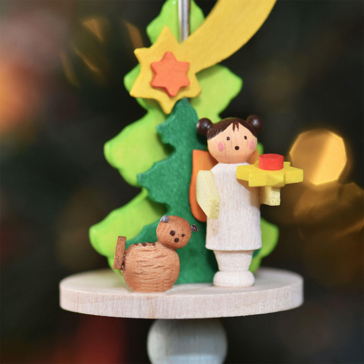 Baumschmuckspindel mit Engelchen I Graupner Holzminiaturen®