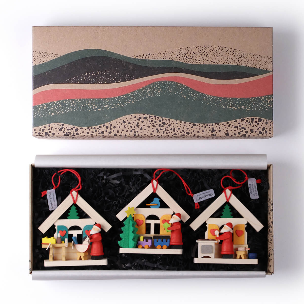 Gift Set 'Santa's Houses' Ornaments, 3-piece