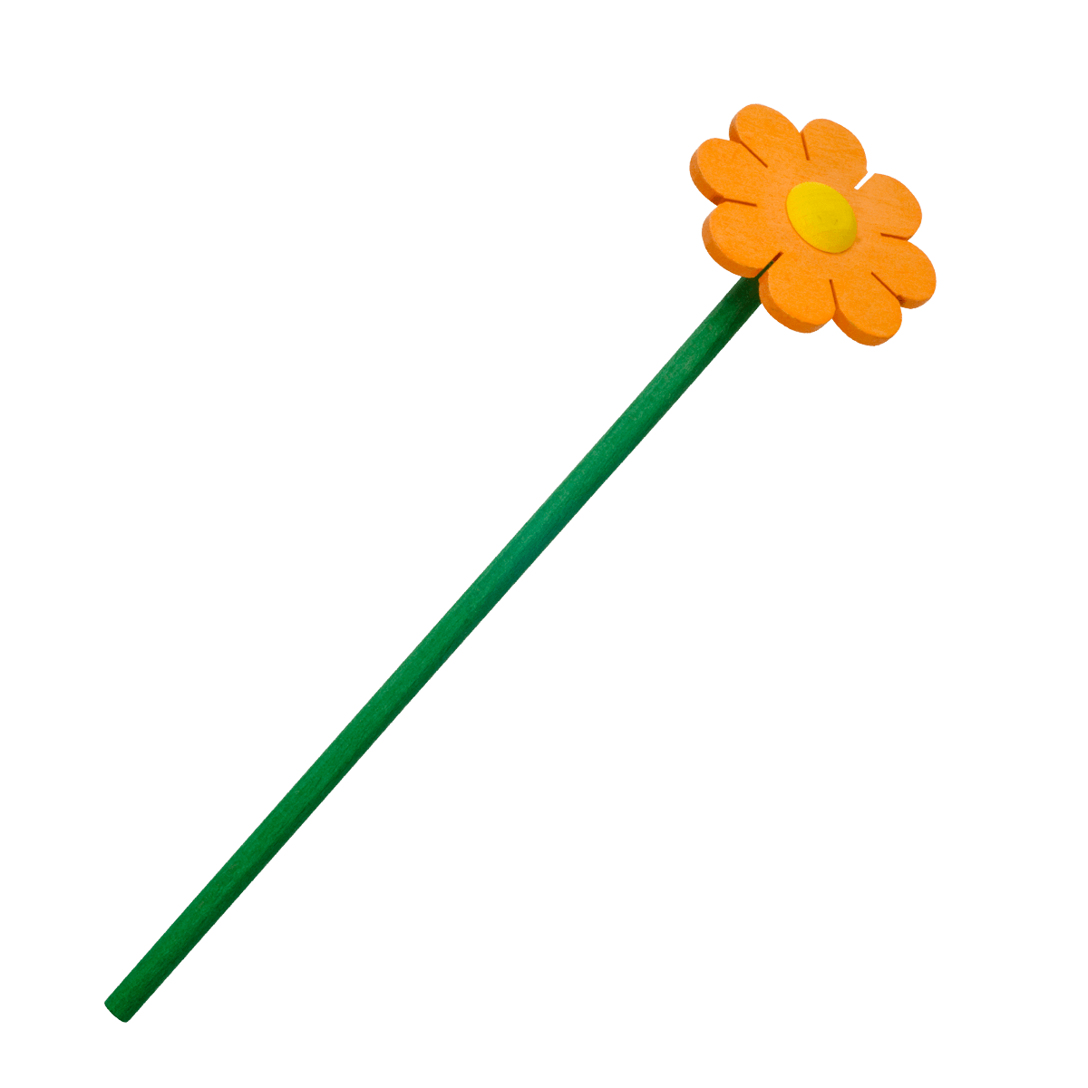 Holzblume mit Stiel - orange -