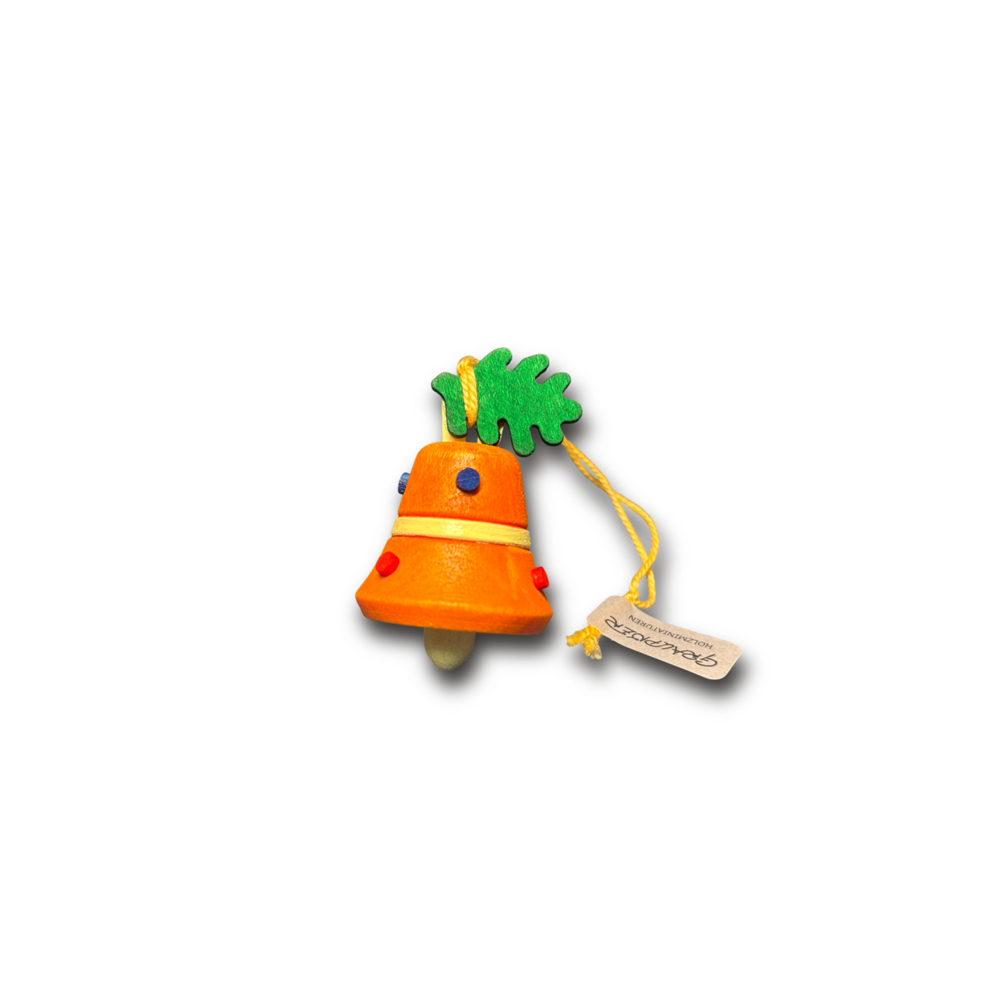 Glocke als Baumschmuck orange