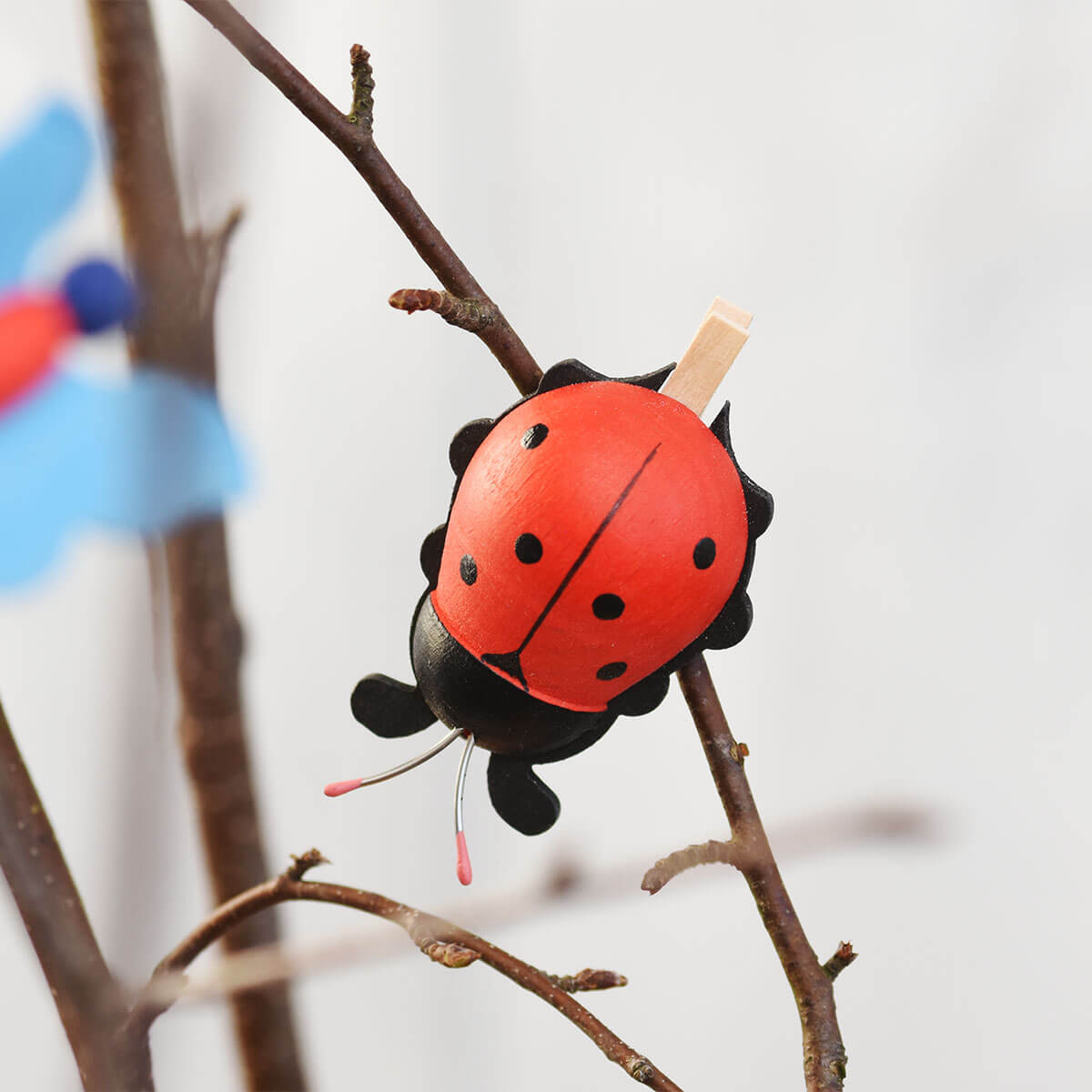 Ladybug with clip dark red