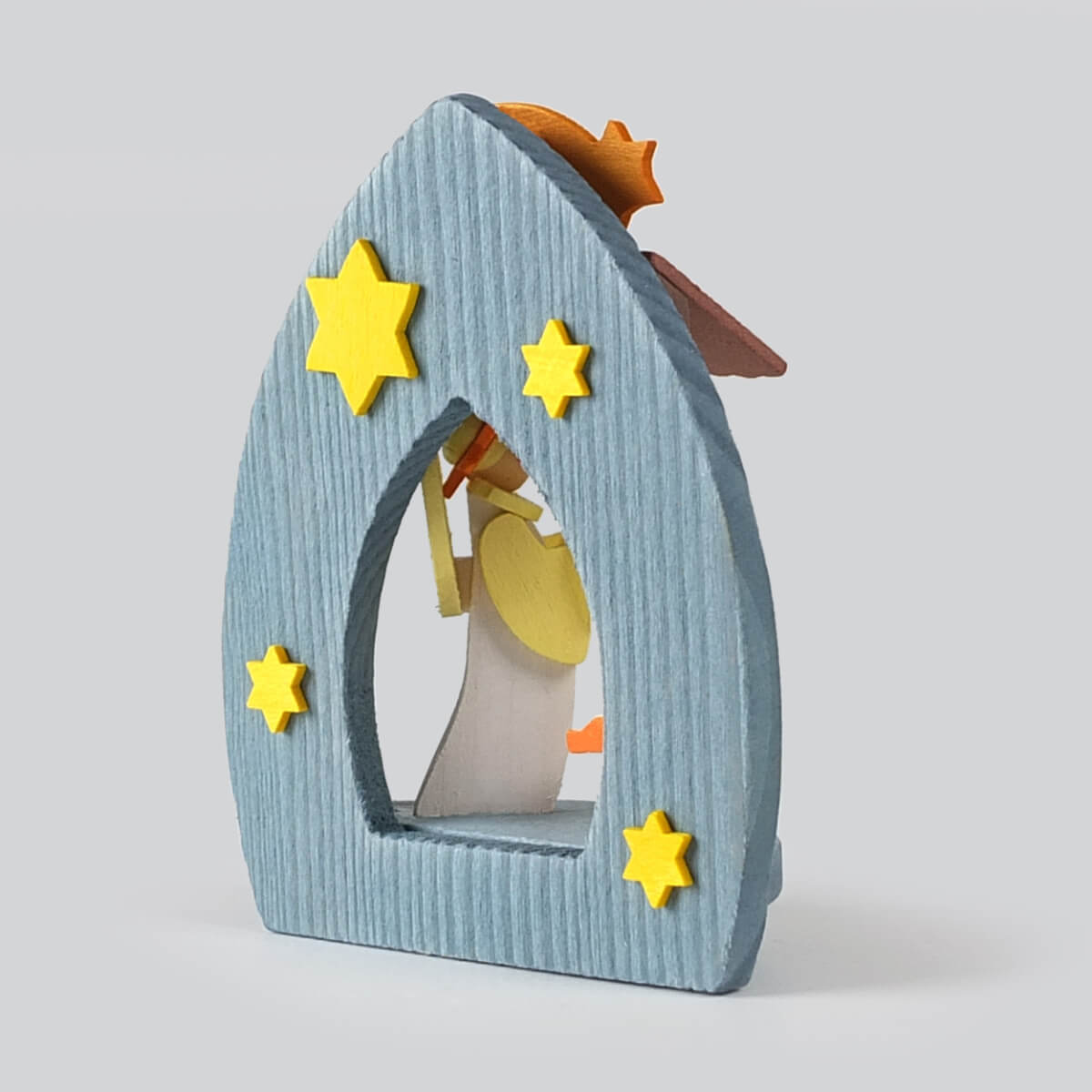 Manger 'The Nativity' Ornament with annunciation angel