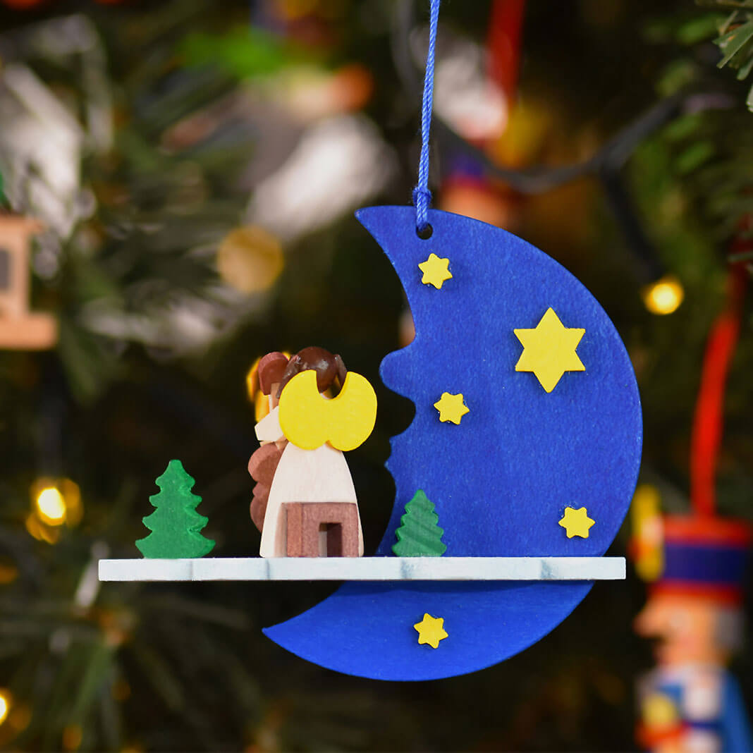 Moon & Cloud 'Angel' Ornament with piano