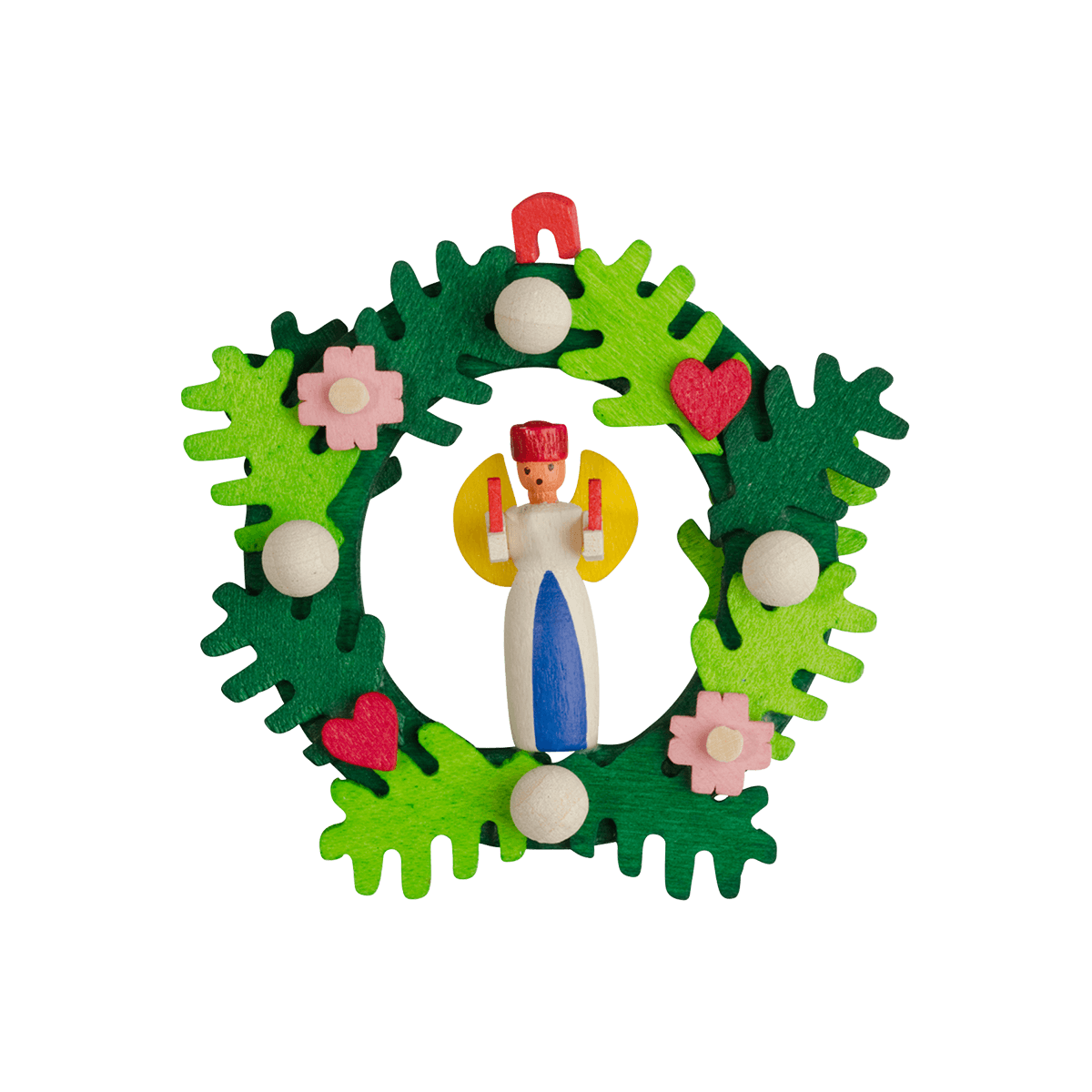 Advent wreath angel & miner Ornament - with light angel -