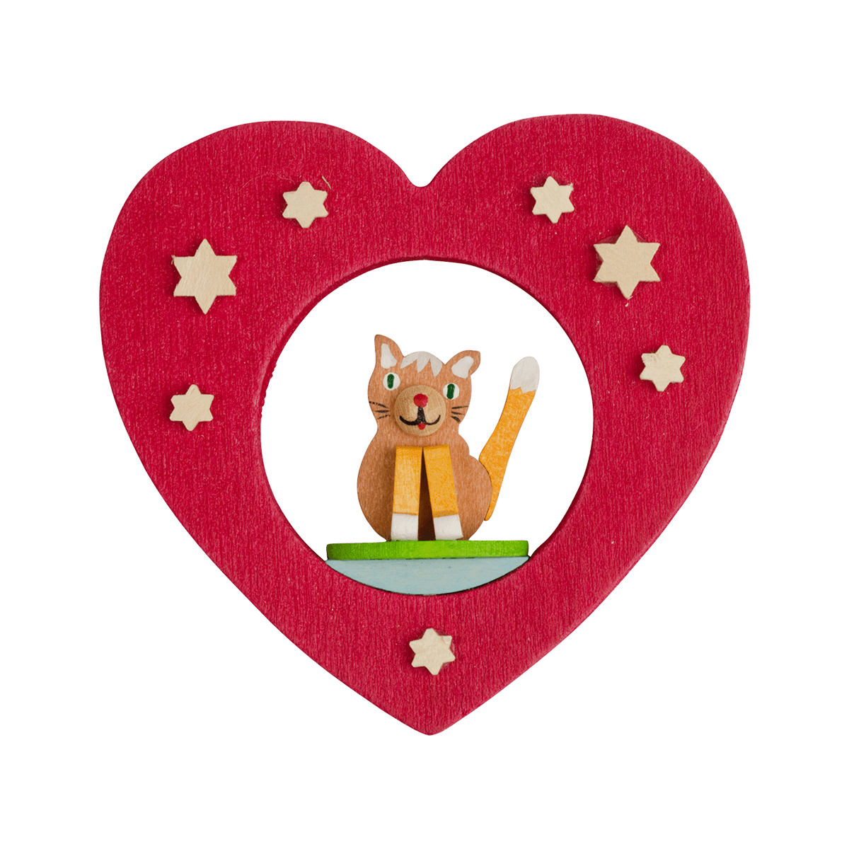 Heart Ornament - with cat -