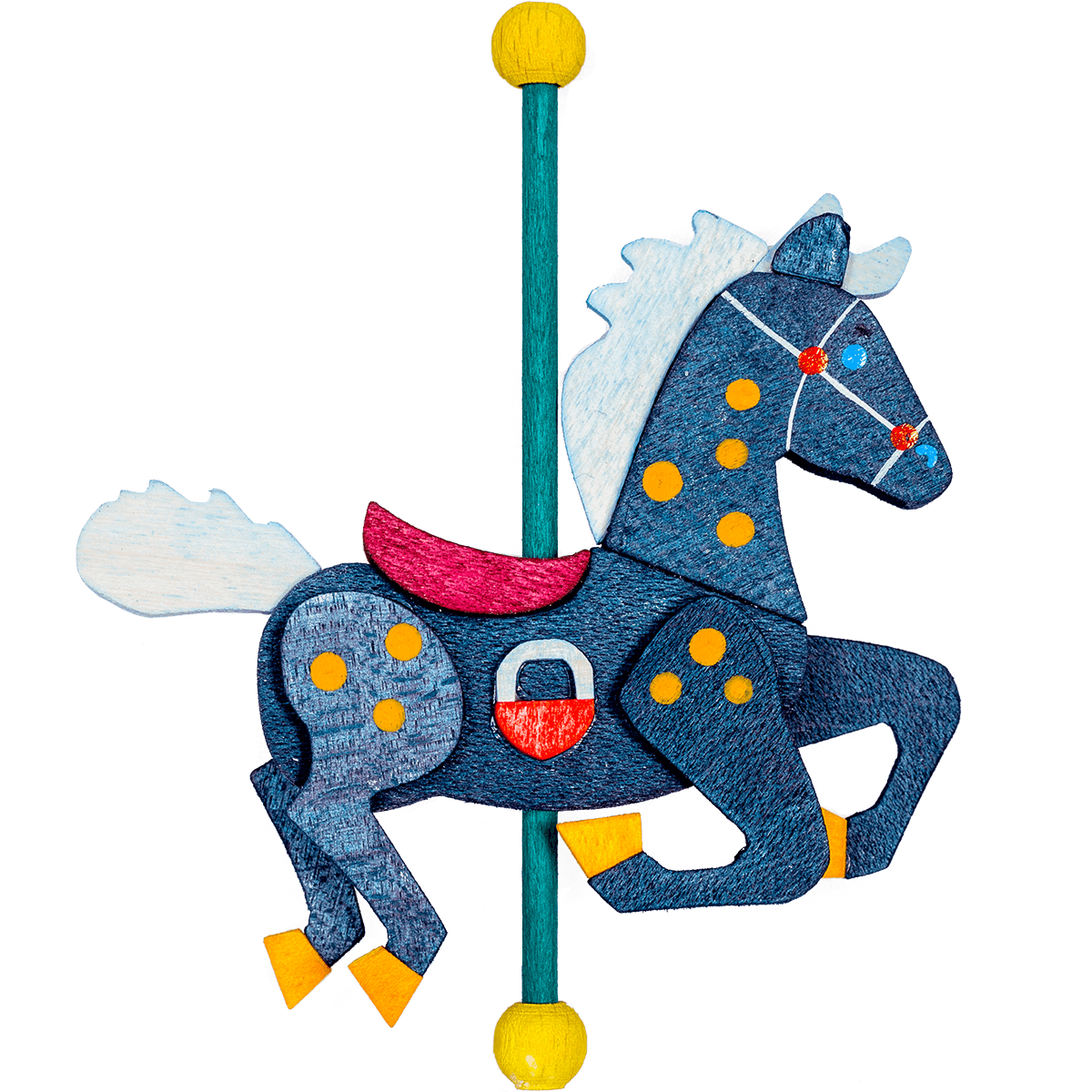Carousel Horse Ornament dark blue